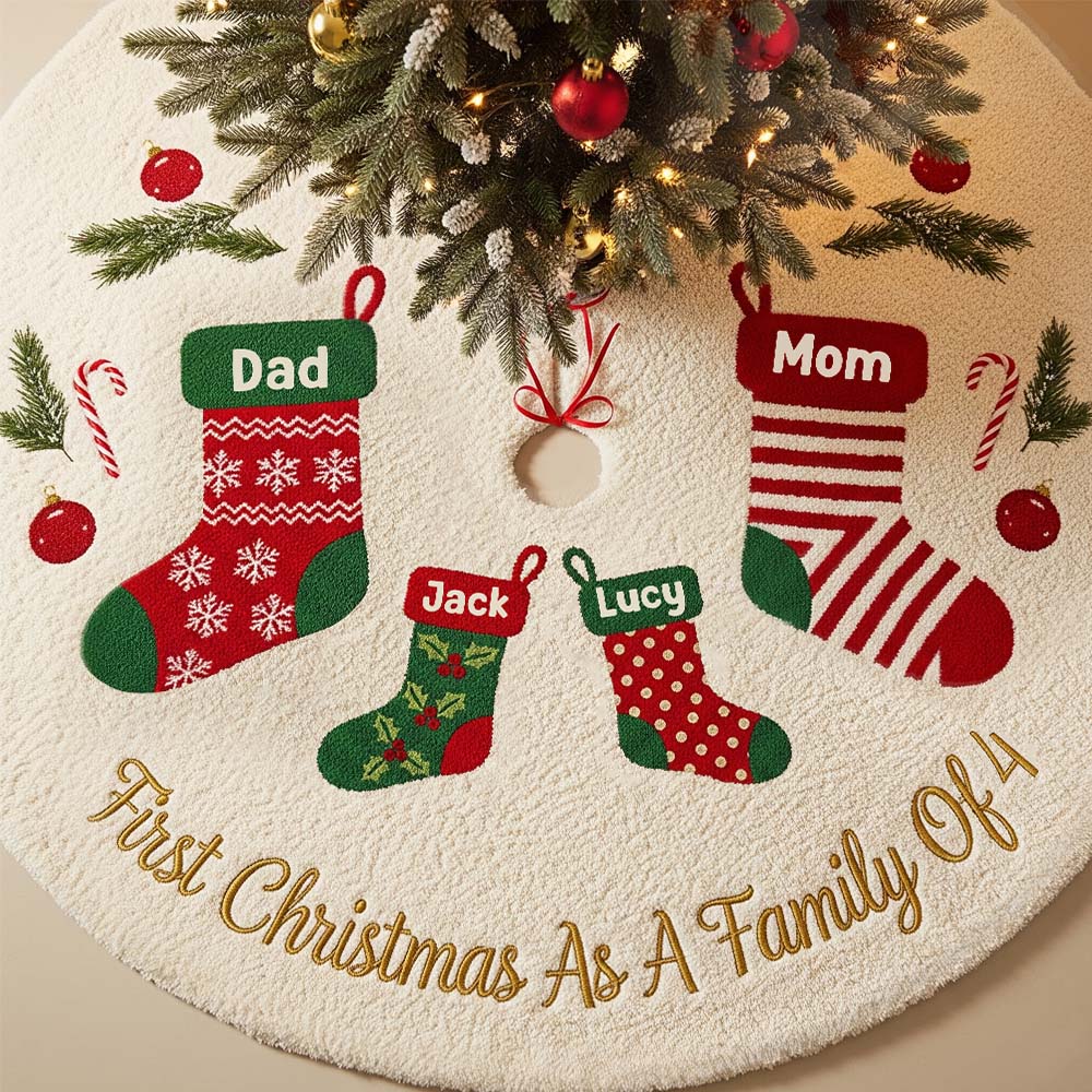 Erstes Weihnachtsfest als Familie - Personalisierte Baumdecke für die Familie