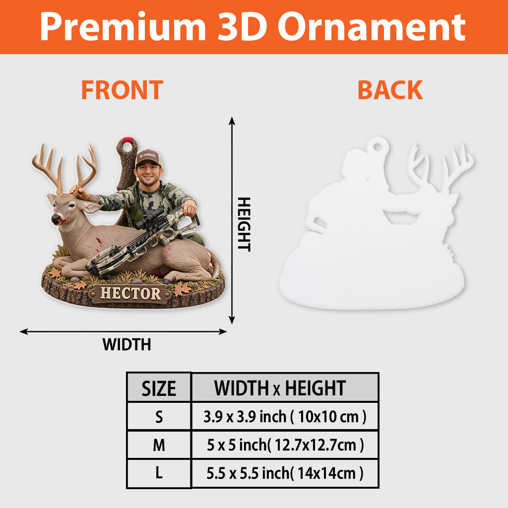 Cadeau de Noël de Chasse - Ornement 3D Personnalisé Premium