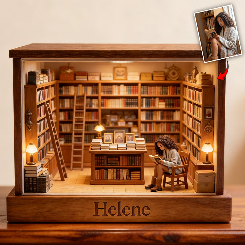 Buchhandlung – Personalisierte Acrylplakette in individueller Buchform
