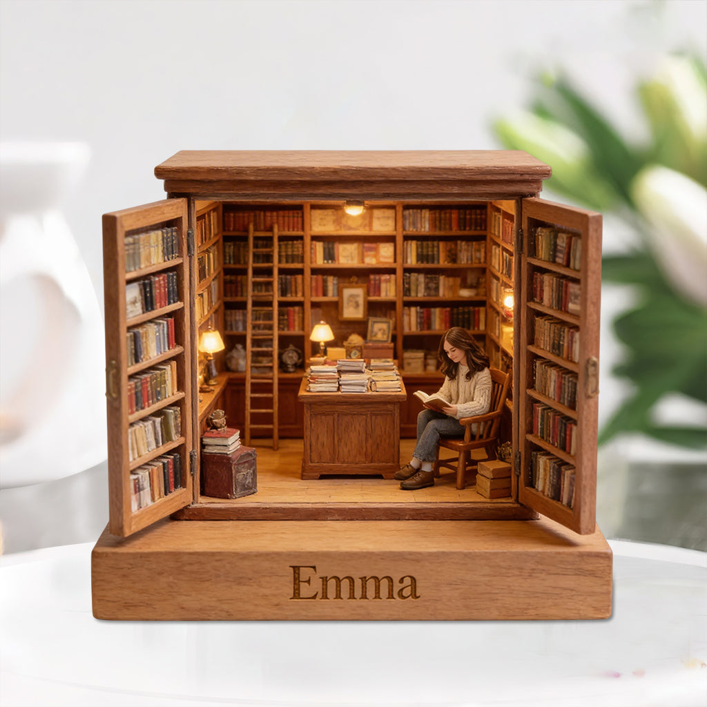 Buchhandlung – Personalisierte Acrylplakette in individueller Buchform
