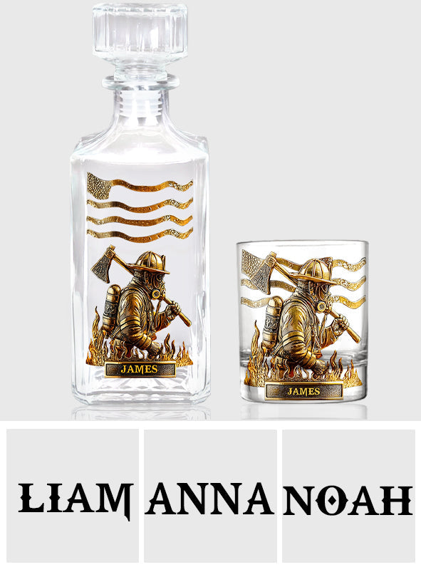 Proud Firefighter - Personalized Firefighter Whiskey Decanter Set