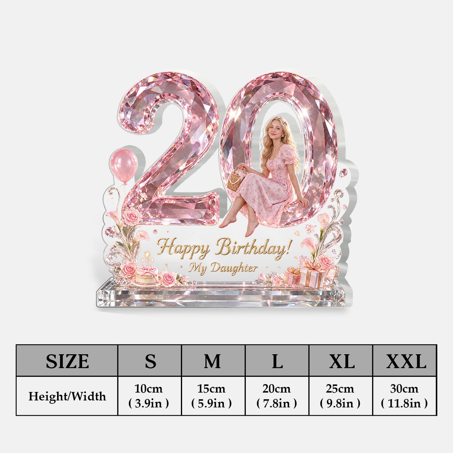Personalisierte Geburtstagsgeschenk - Individuelle 2-seitige Acrylplakette