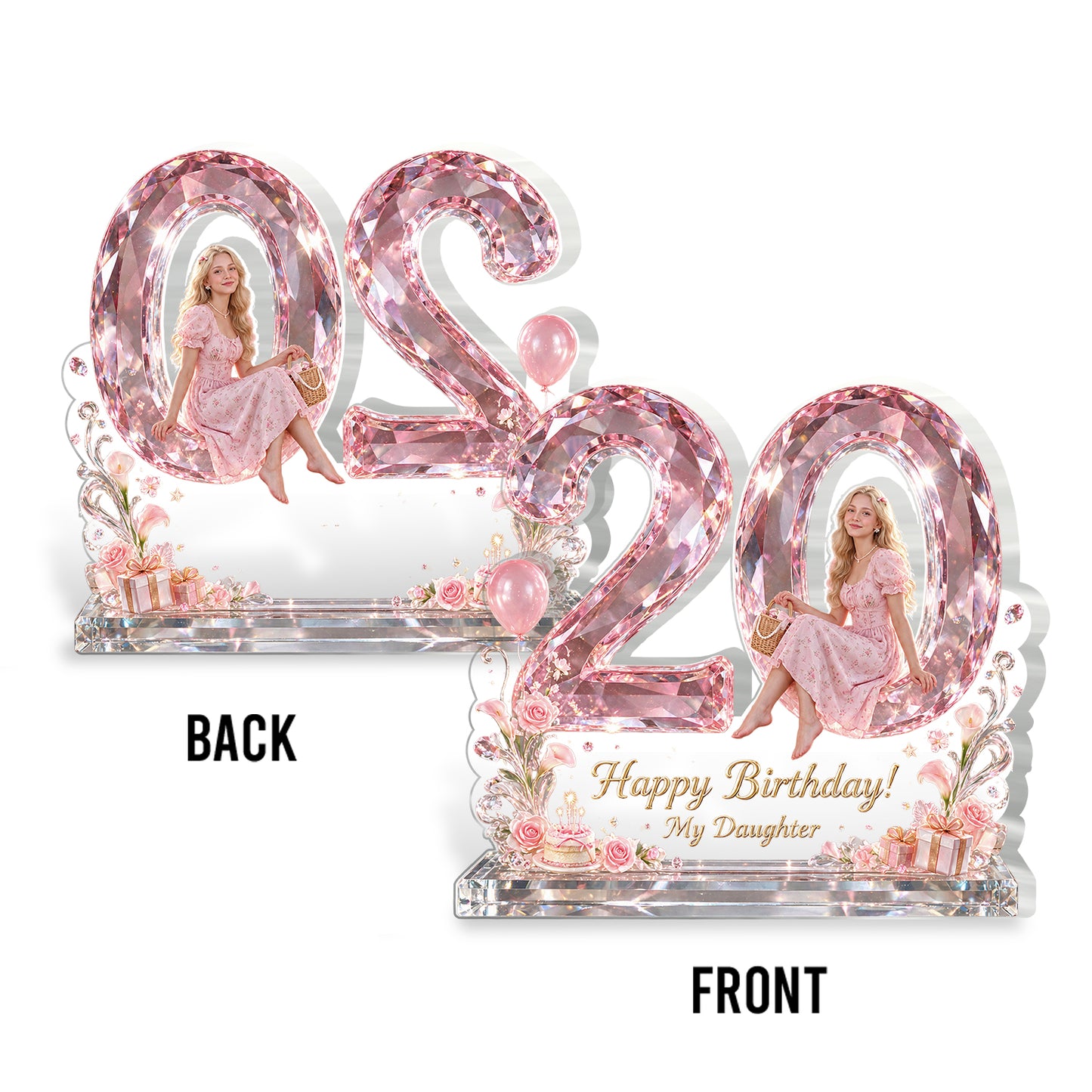 Personalisierte Geburtstagsgeschenk - Individuelle 2-seitige Acrylplakette