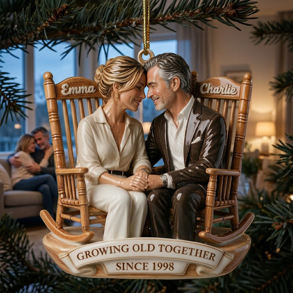 Gemeinsam Alt Werden - Personalisierte Premium 3D Ornament für Paare