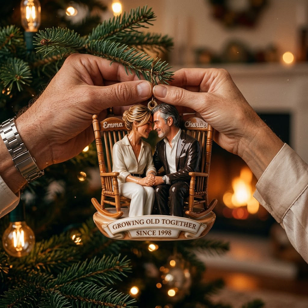 Gemeinsam Alt Werden - Personalisierte Premium 3D Ornament für Paare