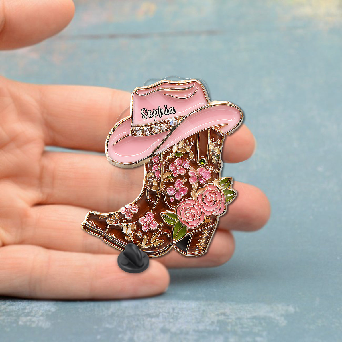 Bottes de cowgirl - Pin's de cowgirl personnalisé