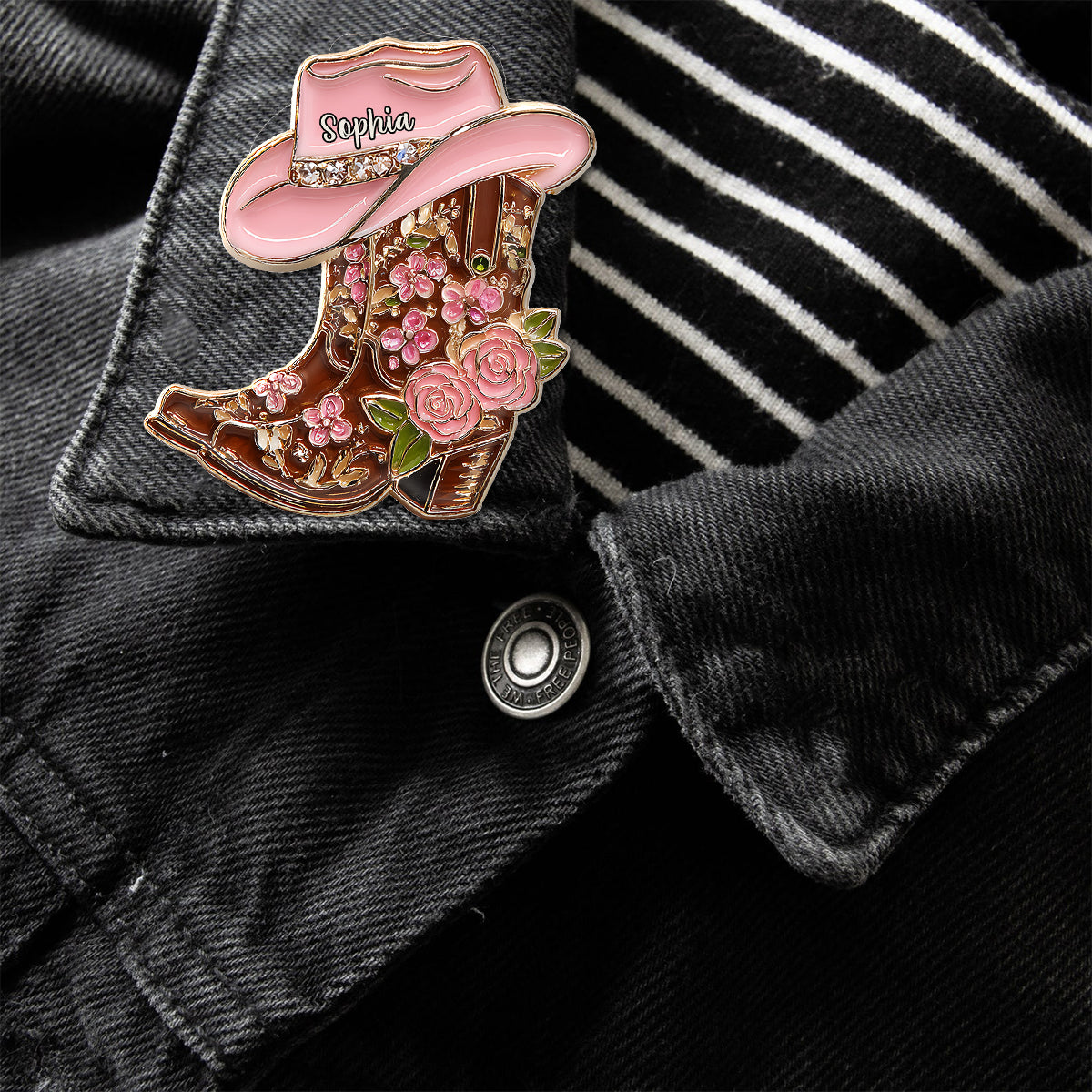 Bottes de cowgirl - Pin's de cowgirl personnalisé