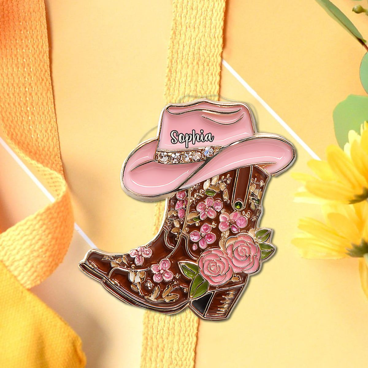 Bottes de cowgirl - Pin's de cowgirl personnalisé