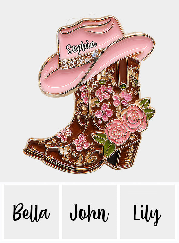 Bottes de cowgirl - Pin's de cowgirl personnalisé