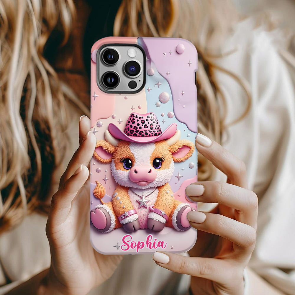 Adorable vache des Highlands - Coque de téléphone personnalisée avec imprimé intégral vache des Highlands