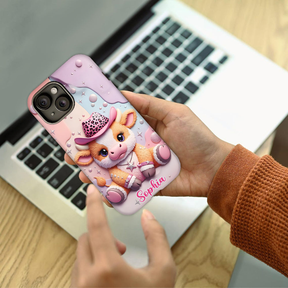 Adorable vache des Highlands - Coque de téléphone personnalisée avec imprimé intégral vache des Highlands