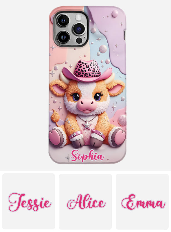 Adorable vache des Highlands - Coque de téléphone personnalisée avec imprimé intégral vache des Highlands