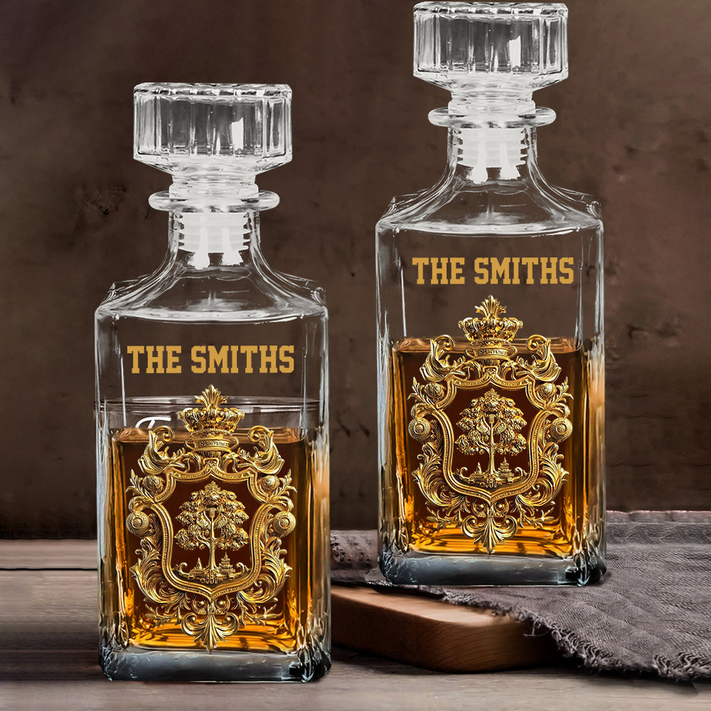 Coffret à boissons personnalisé pour toute la famille - Carafe à whisky familiale personnalisée
