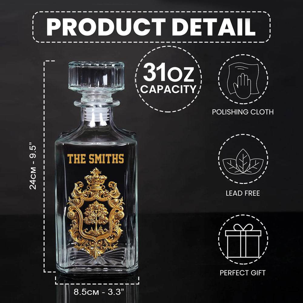 Coffret à boissons personnalisé pour toute la famille - Carafe à whisky familiale personnalisée