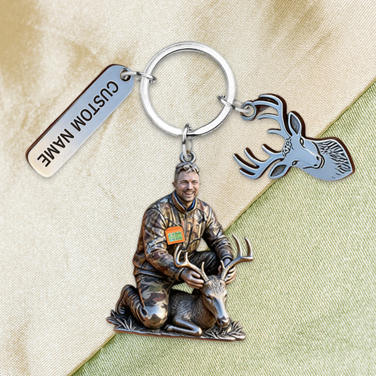 Personalisierter Schlüsselanhänger mit Foto – Jagd-Schlüsselanhänger mit Anhängern