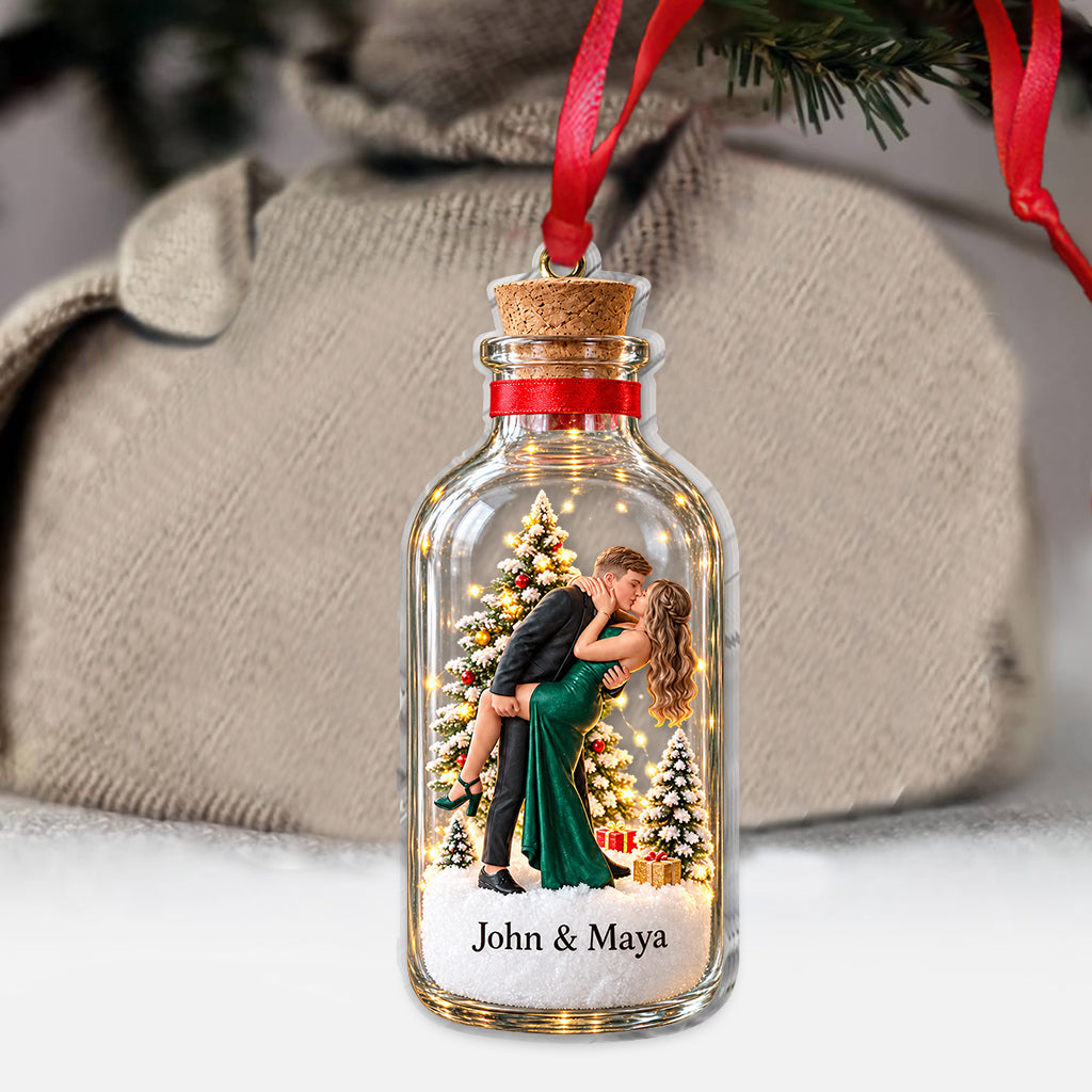 Custom Bottle Style Ornament - Personalized Couple Ornament