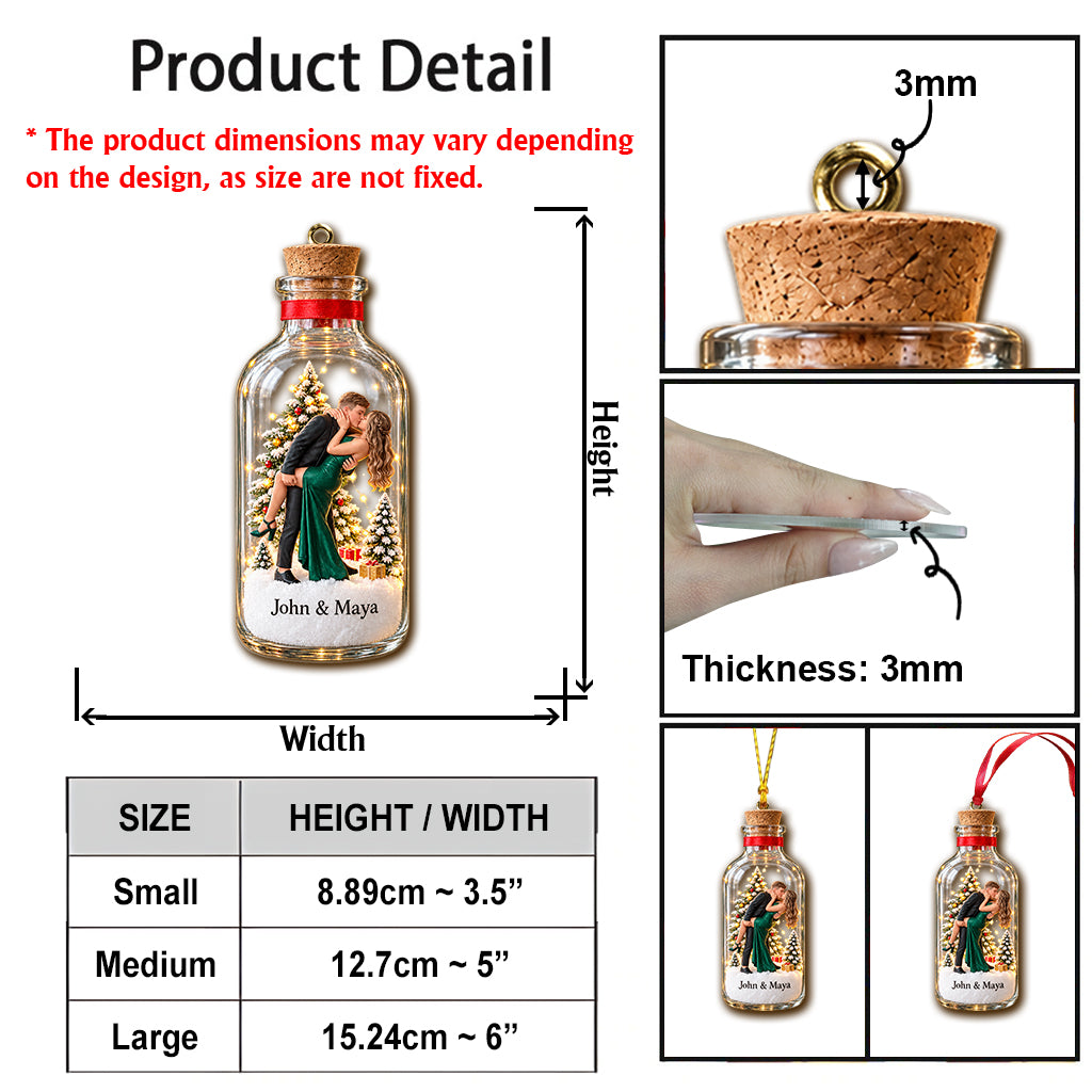 Custom Bottle Style Ornament - Personalized Couple Ornament