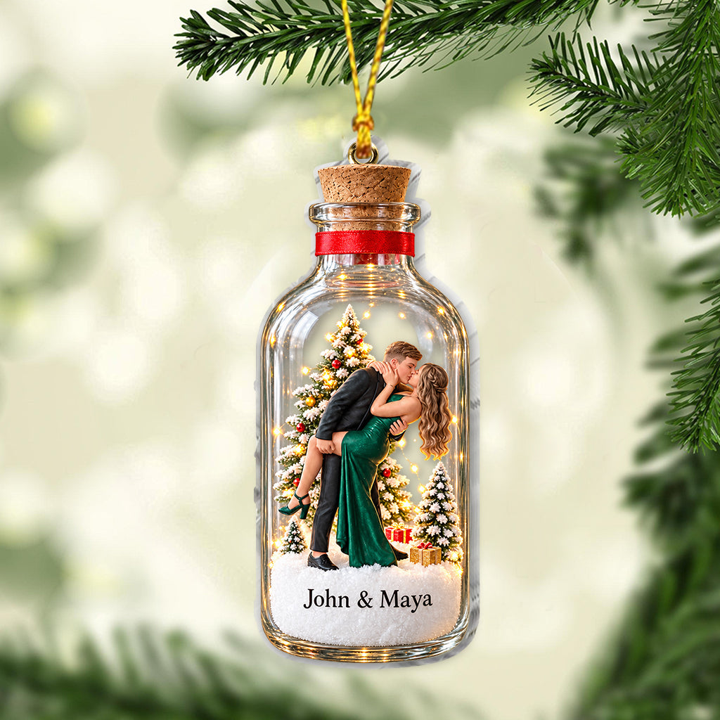Custom Bottle Style Ornament - Personalized Couple Ornament