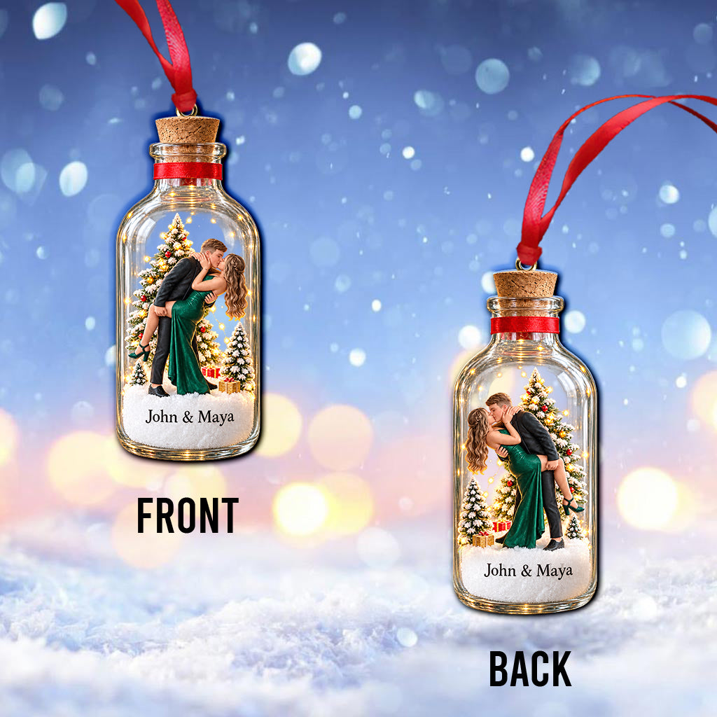 Custom Bottle Style Ornament - Personalized Couple Ornament
