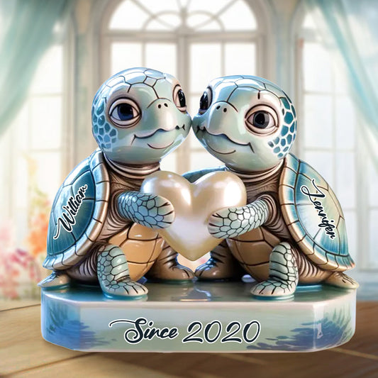 Slow And Steady, Always Together Gift For Husband Wife, Anniversary - Personalized Couple Custom Shaped Acrylic Plaque