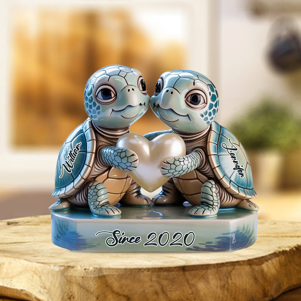 Slow And Steady, Always Together Gift For Husband Wife, Anniversary - Personalized Couple Custom Shaped Acrylic Plaque