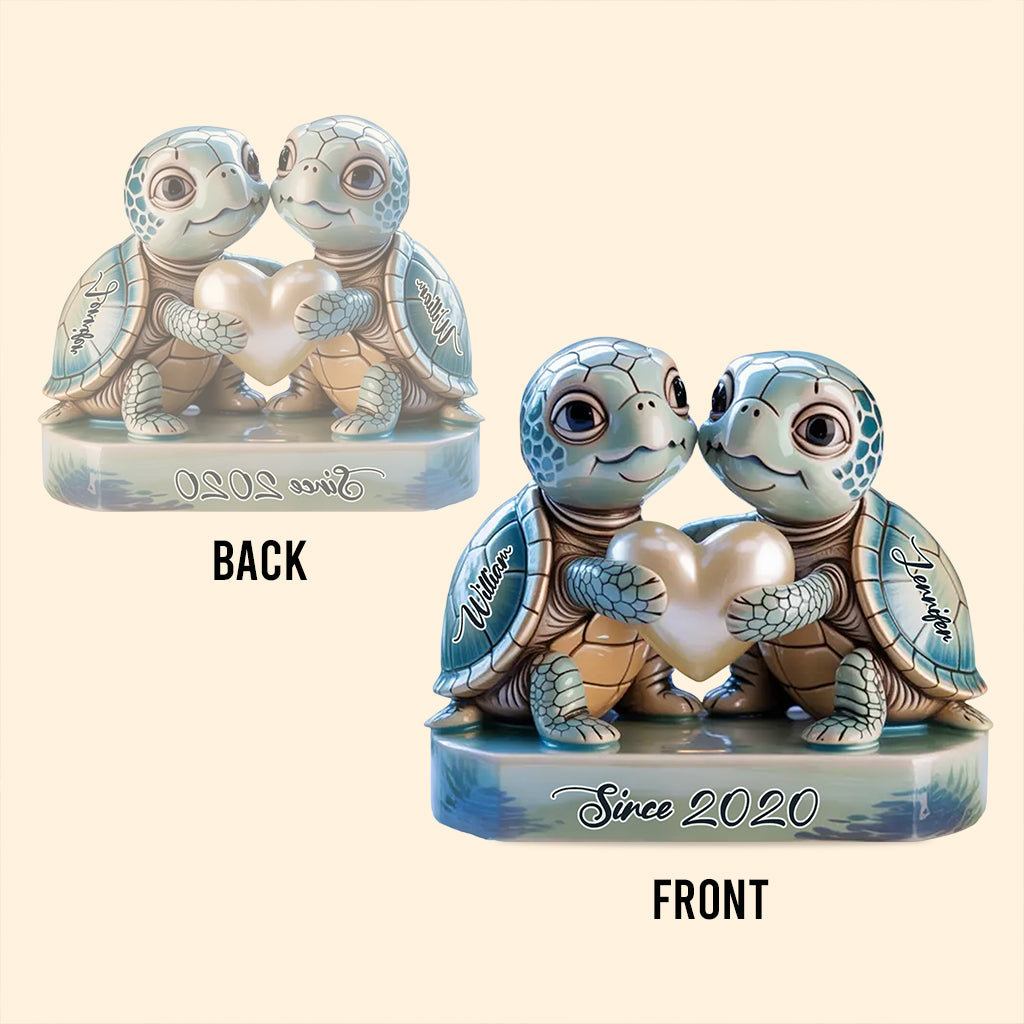 Slow And Steady, Always Together Gift For Husband Wife, Anniversary - Personalized Couple Custom Shaped Acrylic Plaque