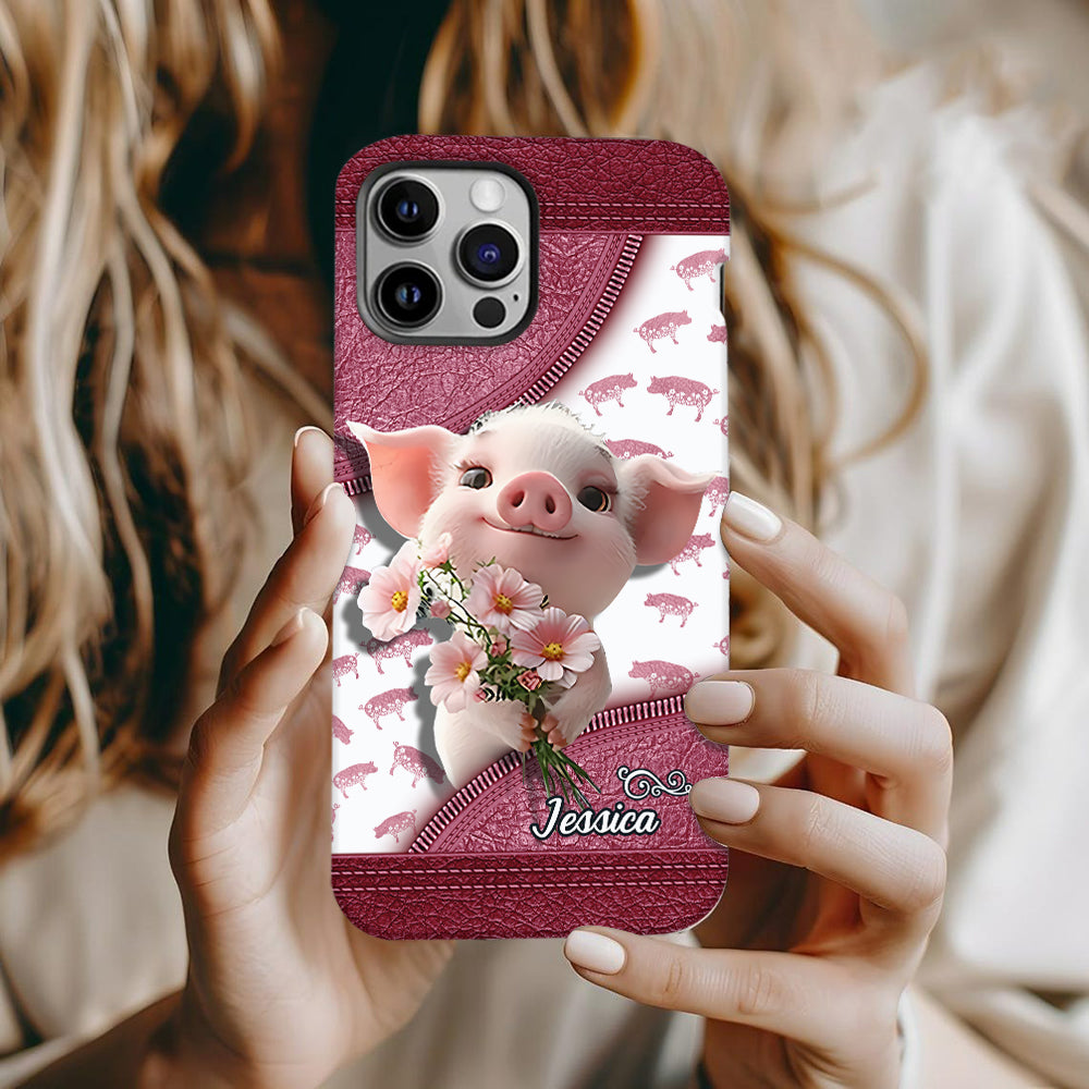 Coque de téléphone personnalisée « Amoureux des cochons » avec impression intégrale