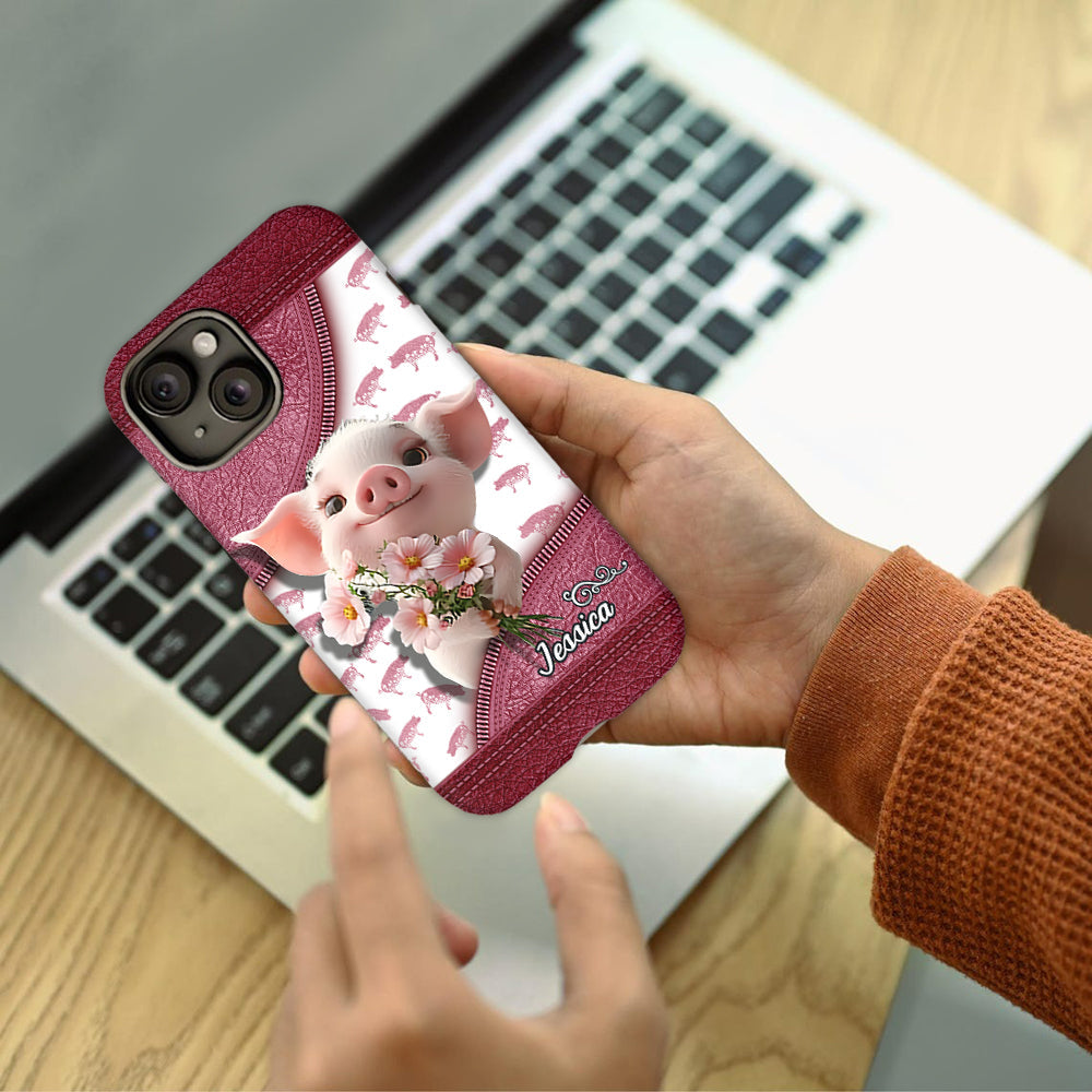 Coque de téléphone personnalisée « Amoureux des cochons » avec impression intégrale