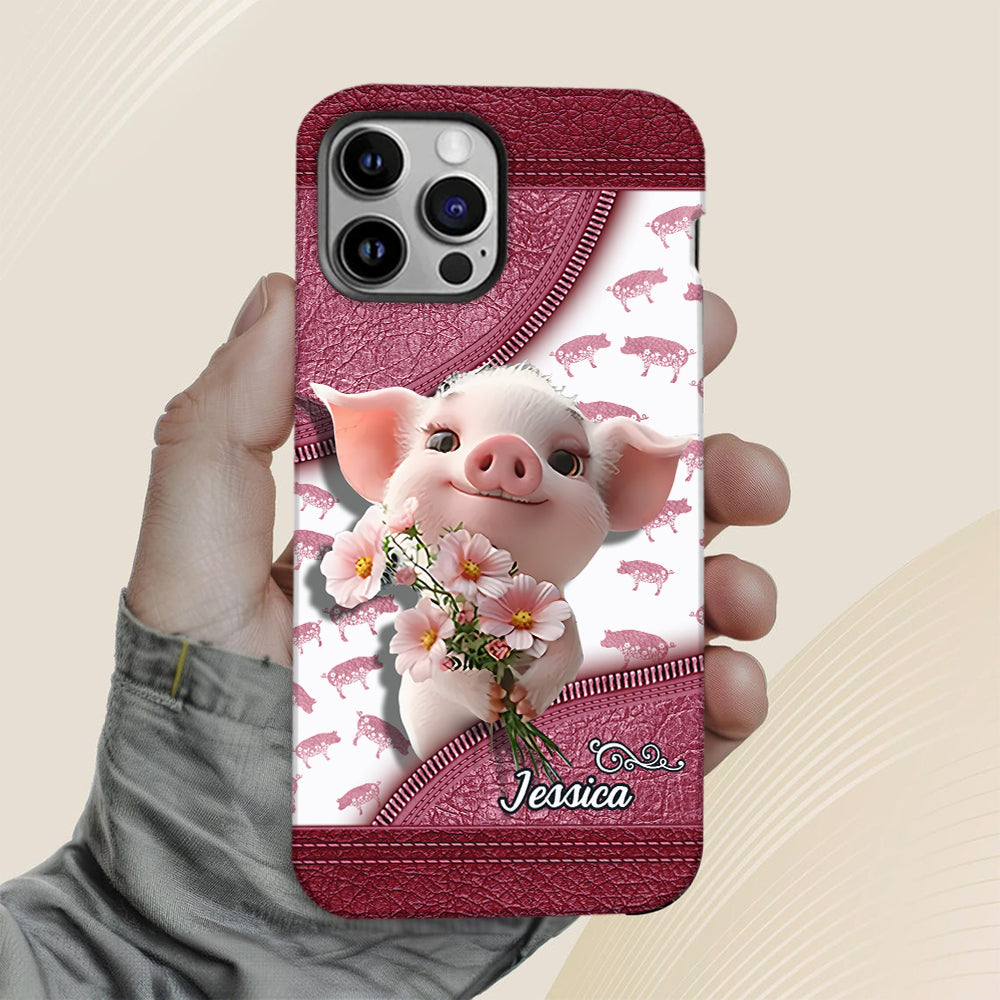 Coque de téléphone personnalisée « Amoureux des cochons » avec impression intégrale
