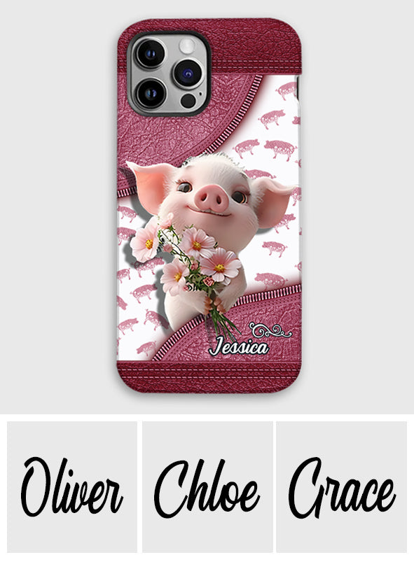 Coque de téléphone personnalisée « Amoureux des cochons » avec impression intégrale