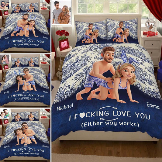 I Love You Forever - Personalized Couple Quilt Set
