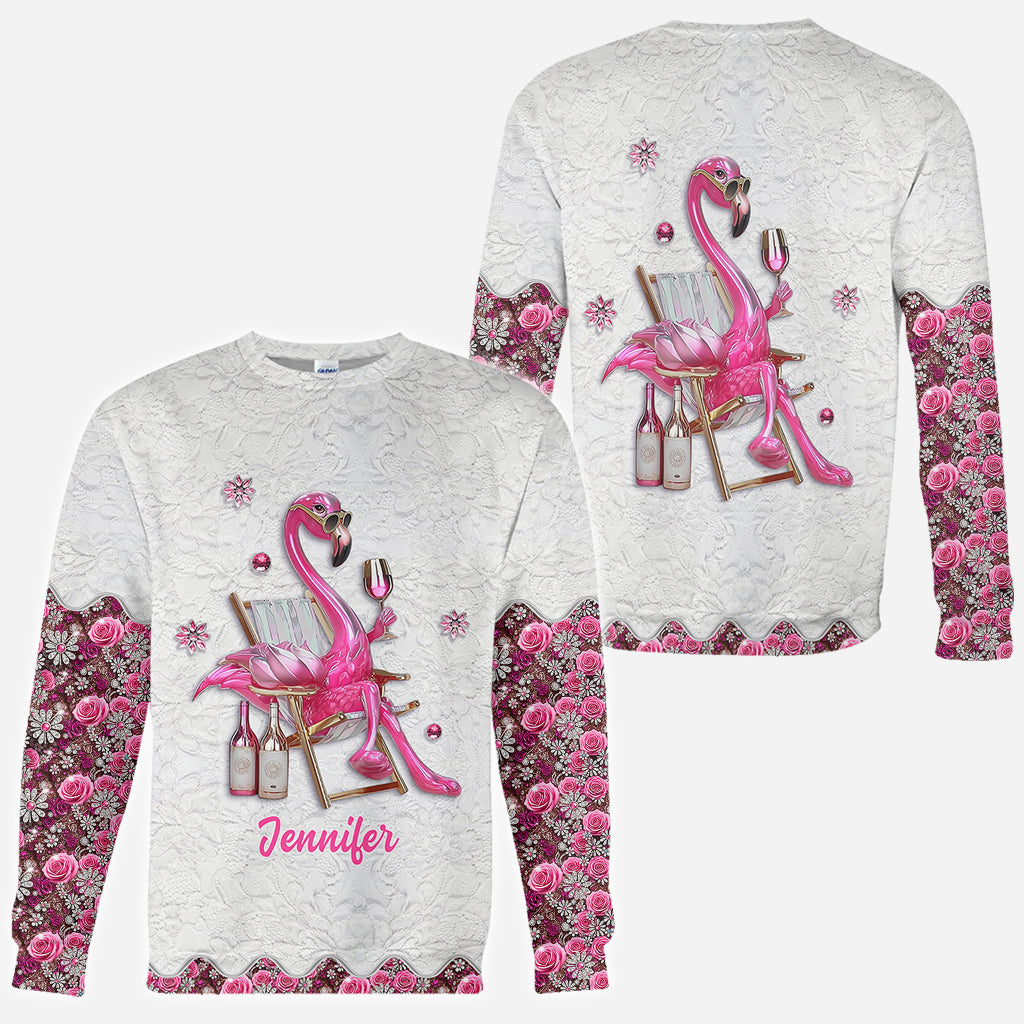 Sei ein Flamingo inmitten einer Taubenschar – personalisiertes Flamingo-Shirt