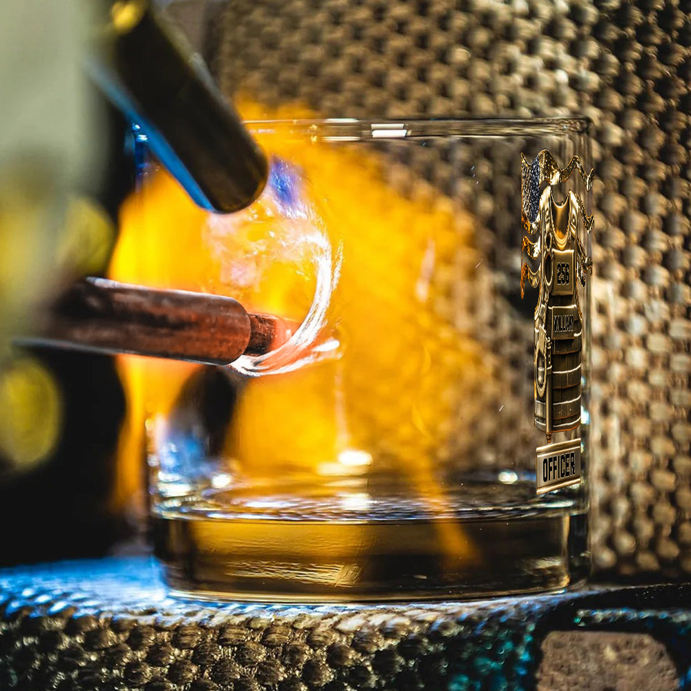 Servir et protéger - Verre à whisky personnalisé en forme de balle de policier