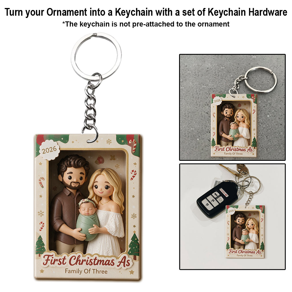 First Christmas As Married Couple/ Family Of Three.... - Personalized Couple Ornament