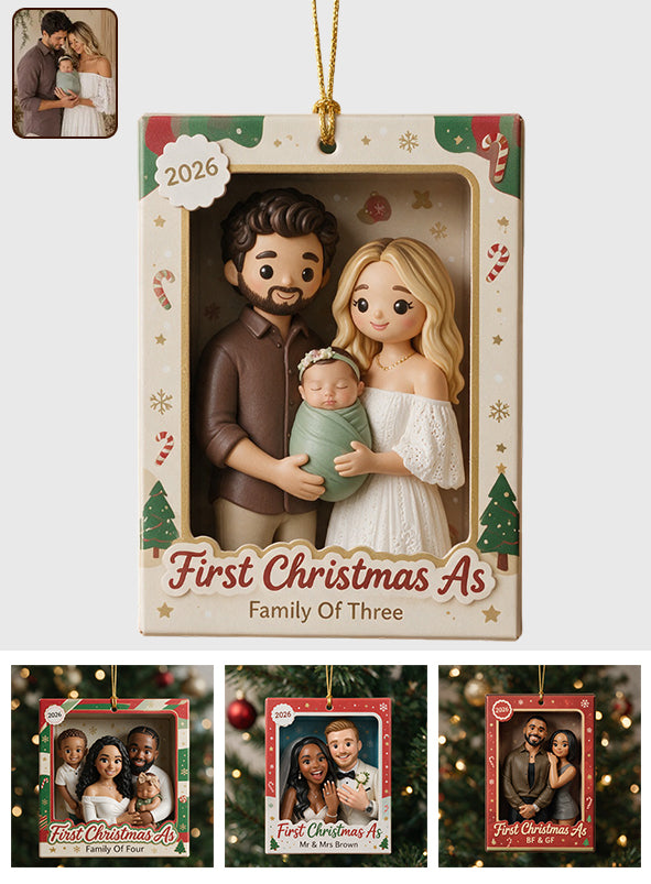 First Christmas As Married Couple/ Family Of Three.... - Personalized Couple Ornament