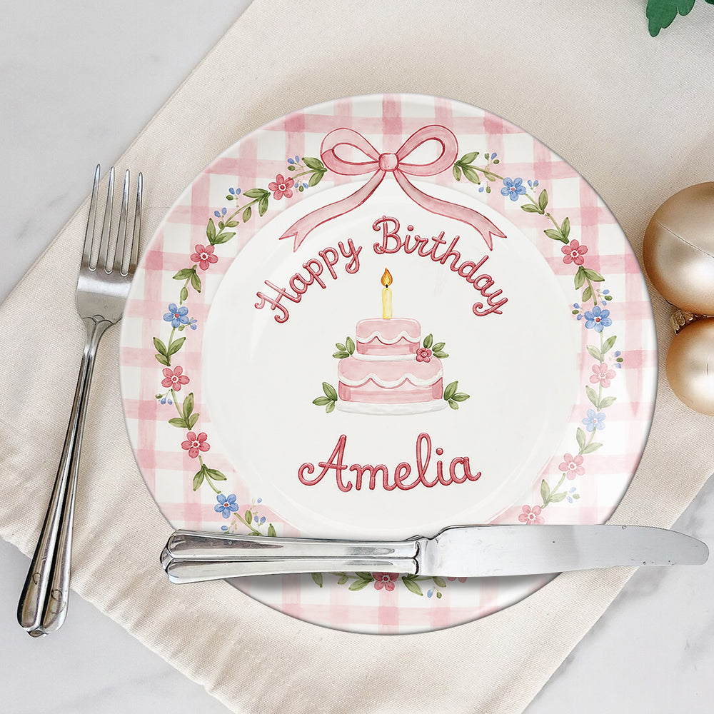 Birthday Gift - Personalized Birthday Ceramic Round Plate