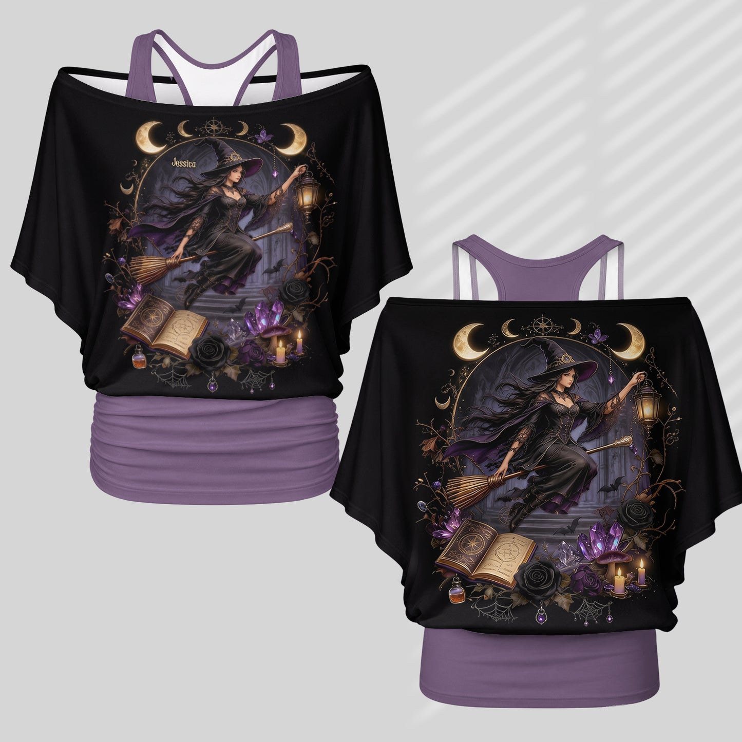 Magic Witch - Personalized Witch Off-Shoulder Top Set