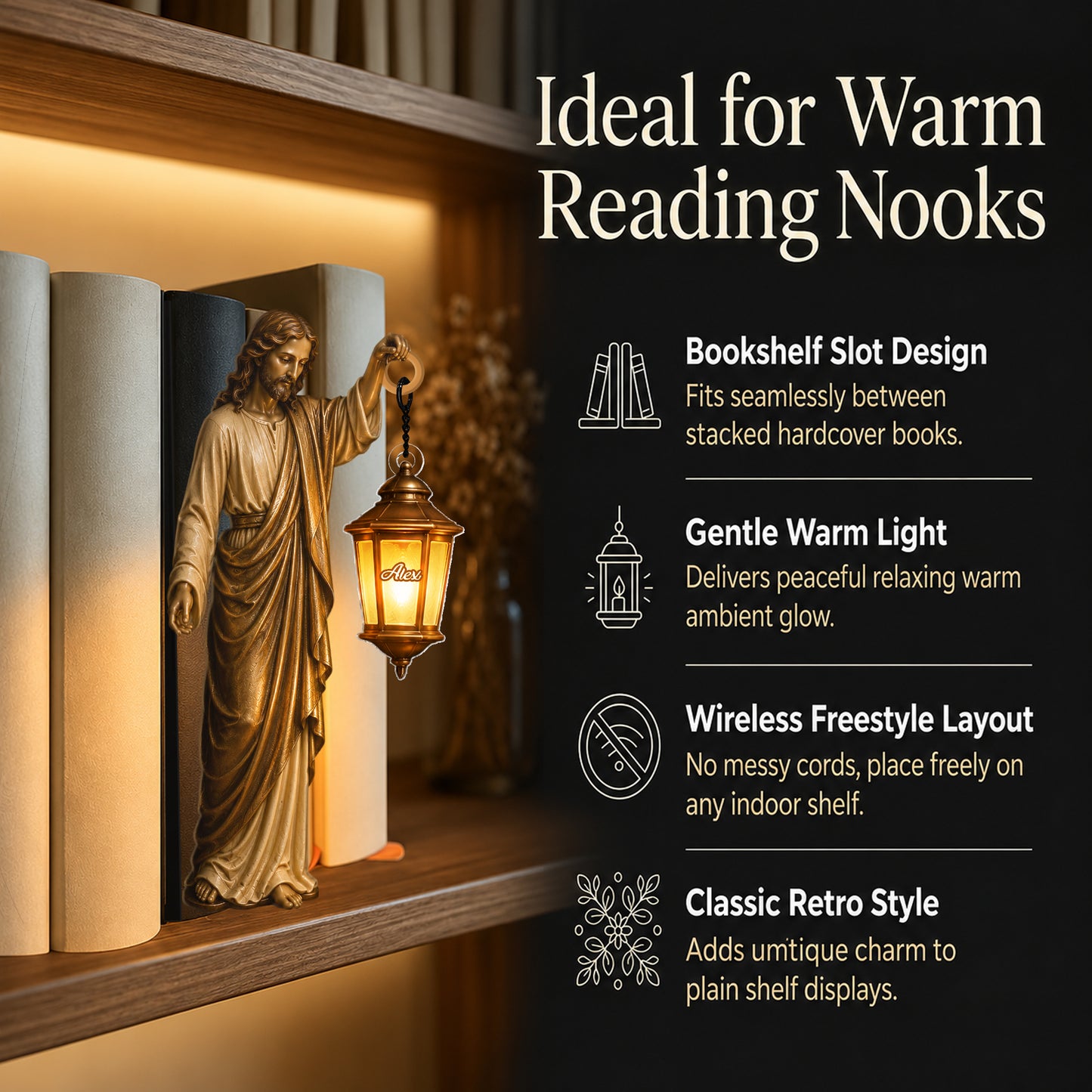 Believer - Personalisierte Christliche Bücherregal-Lampe