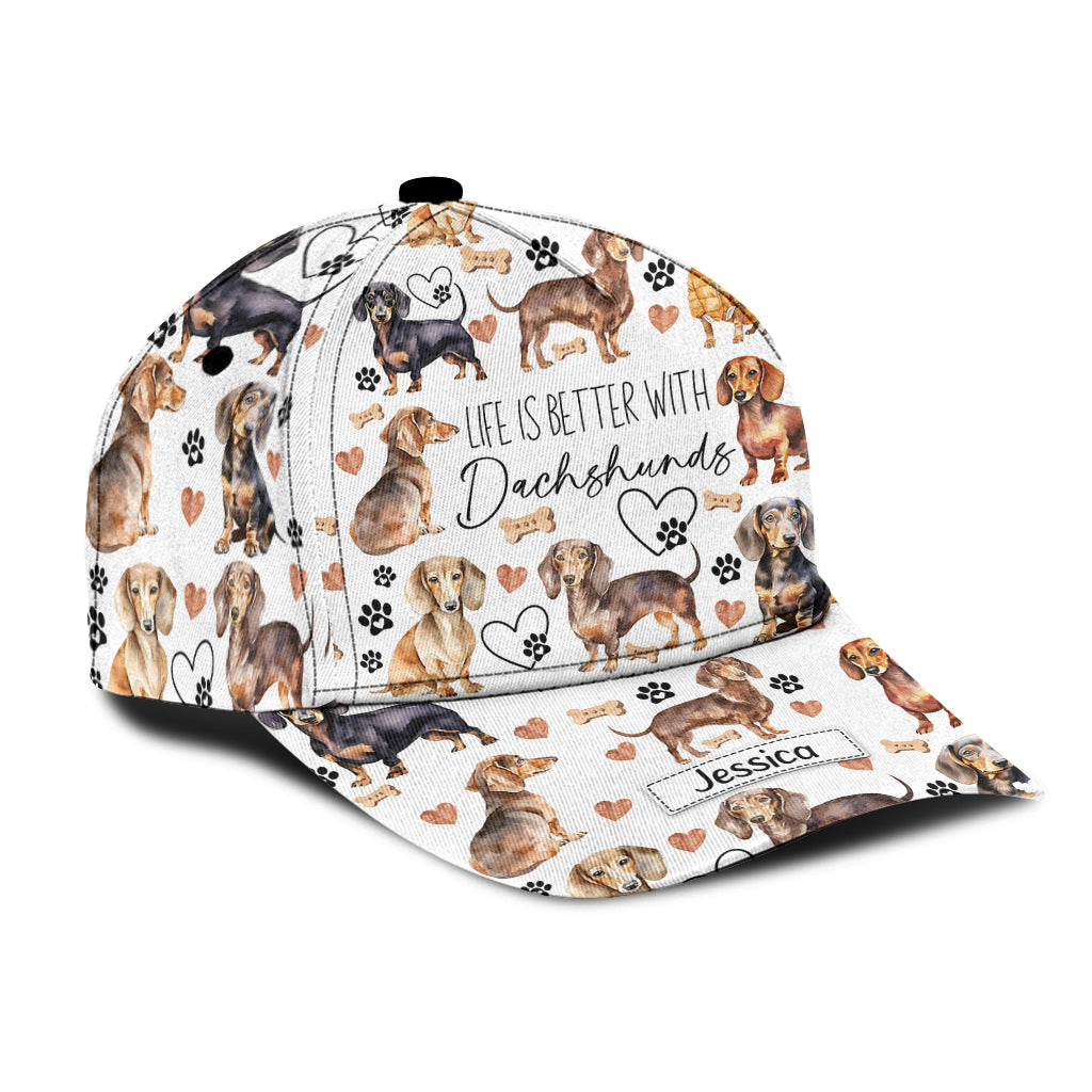 Das Leben ist besser mit Dackeln – personalisierte klassische Hundekappe