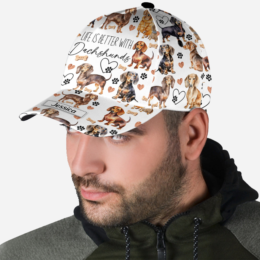 Das Leben ist besser mit Dackeln – personalisierte klassische Hundekappe