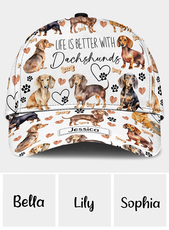 Das Leben ist besser mit Dackeln – personalisierte klassische Hundekappe