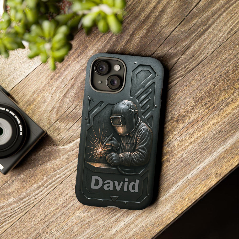 Coole Schweißer-Männer – Personalisierte Handyhülle mit Schweißer-Motiv und Volldruck