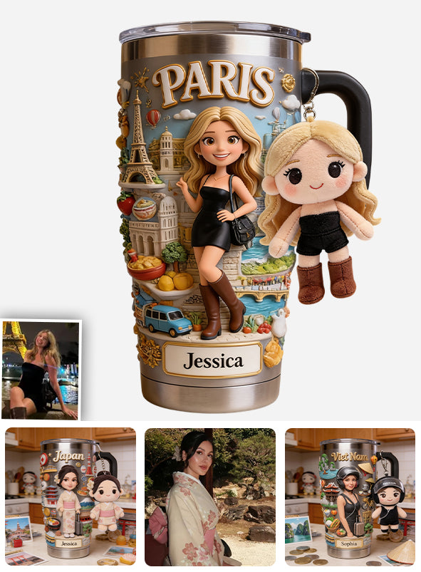 Just A Girl Who Loves Travelling - Personalized Travelling Plush Keychain