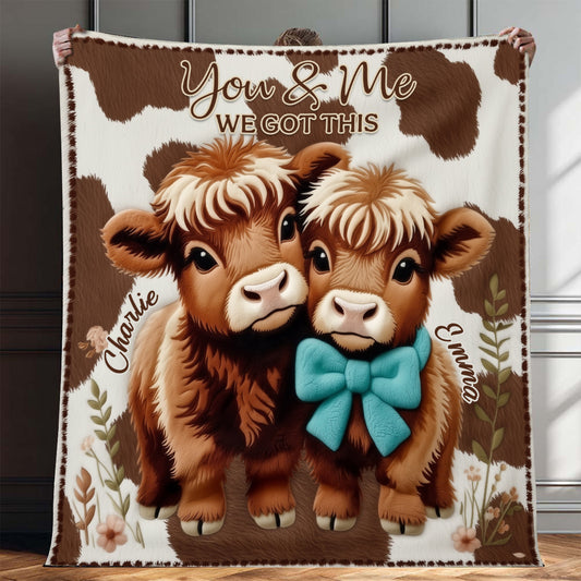 Du & Ich – Personalisierte Decke aus der Highland Cow-Kollektion
