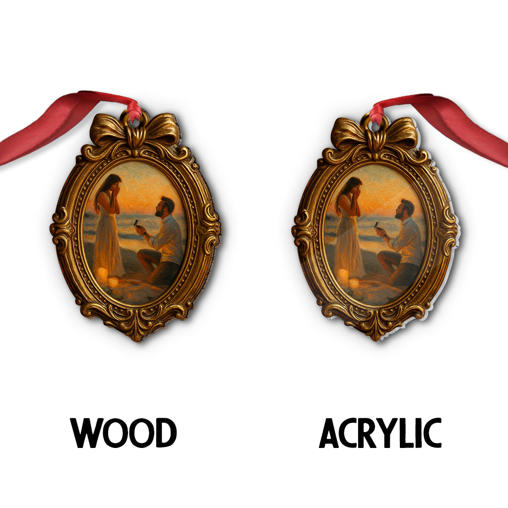 Elegant Family, Couple Portrait Ornament - Personalized Couple Ornament