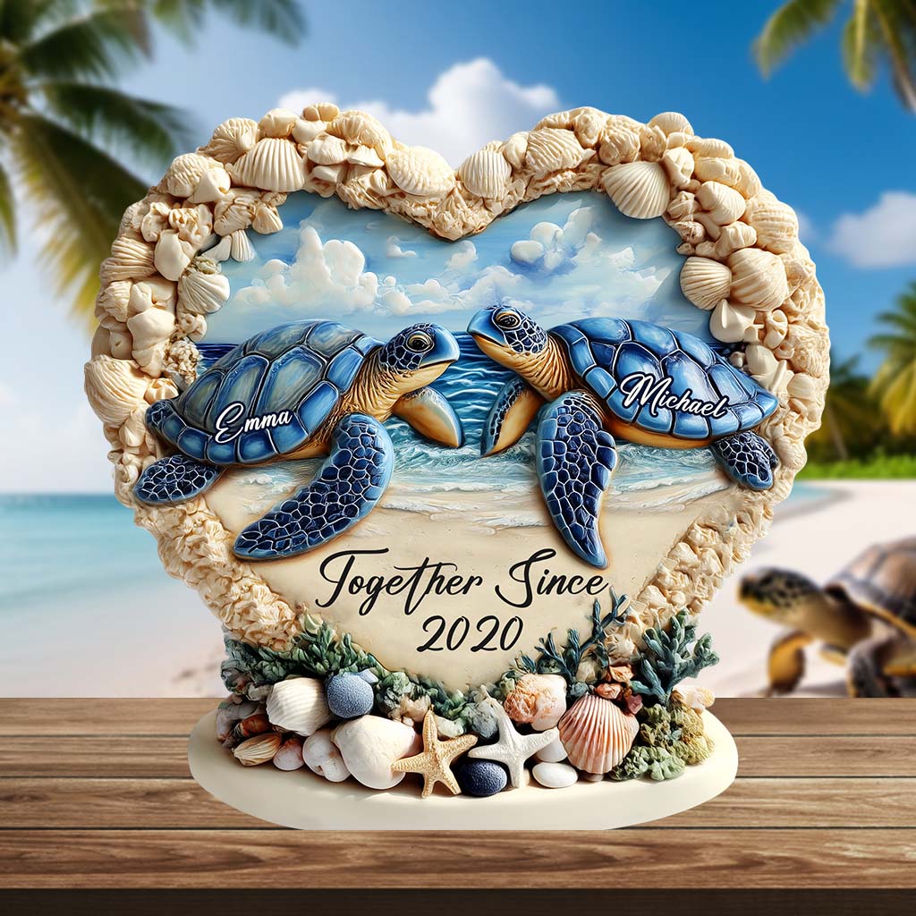 Ensemble depuis - Plaque acrylique personnalisée en forme de tortue
