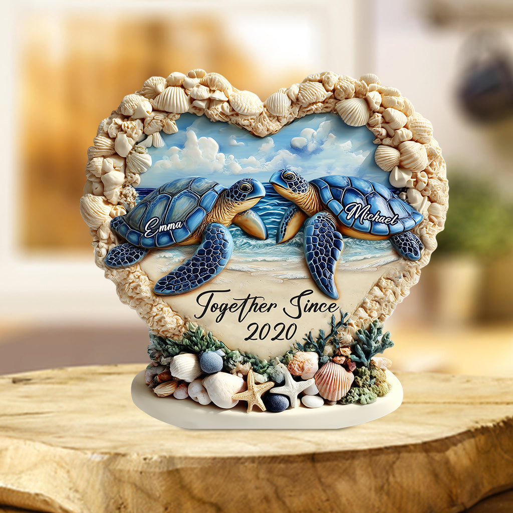 Ensemble depuis - Plaque acrylique personnalisée en forme de tortue