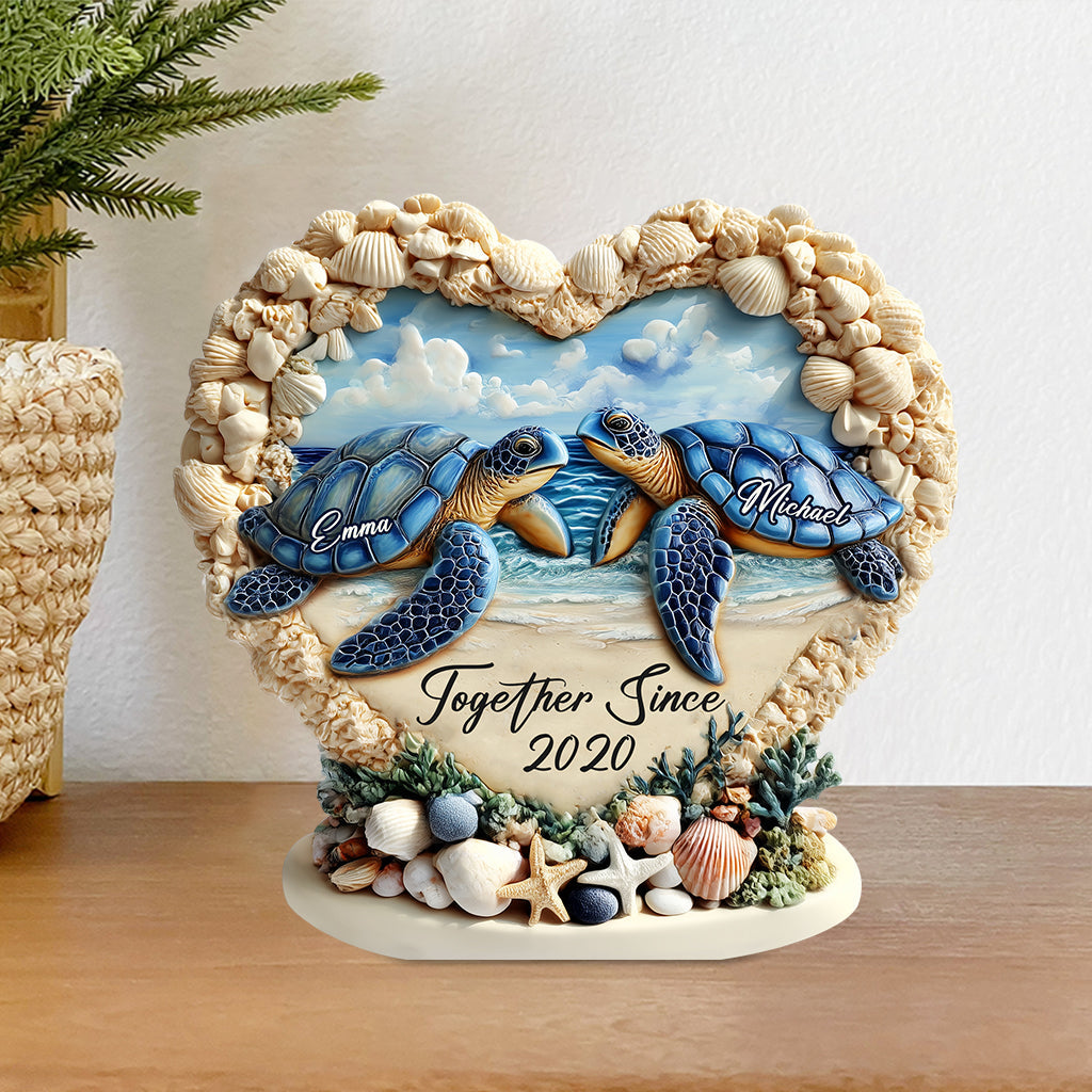 Ensemble depuis - Plaque acrylique personnalisée en forme de tortue