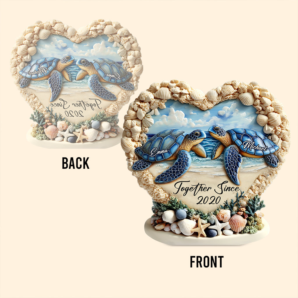 Ensemble depuis - Plaque acrylique personnalisée en forme de tortue