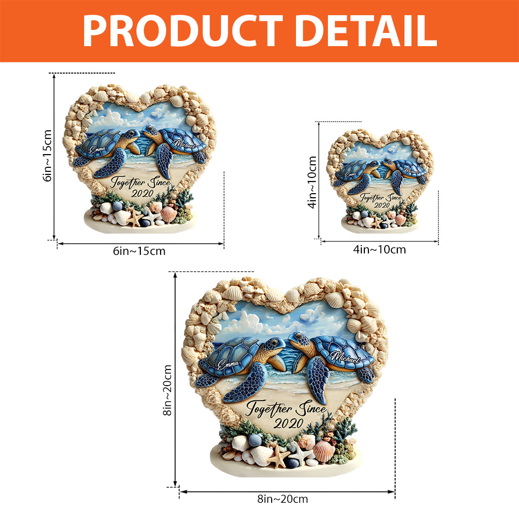 Ensemble depuis - Plaque acrylique personnalisée en forme de tortue